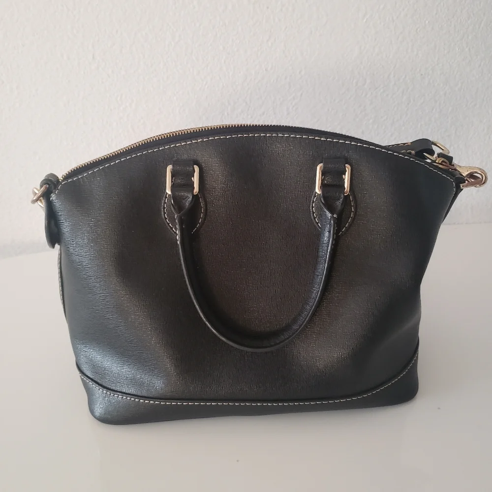 DOONEY & BOURKE Saffiano Leather Darcy Satchel Double Handles Removable Strap - Picture 7 of 16